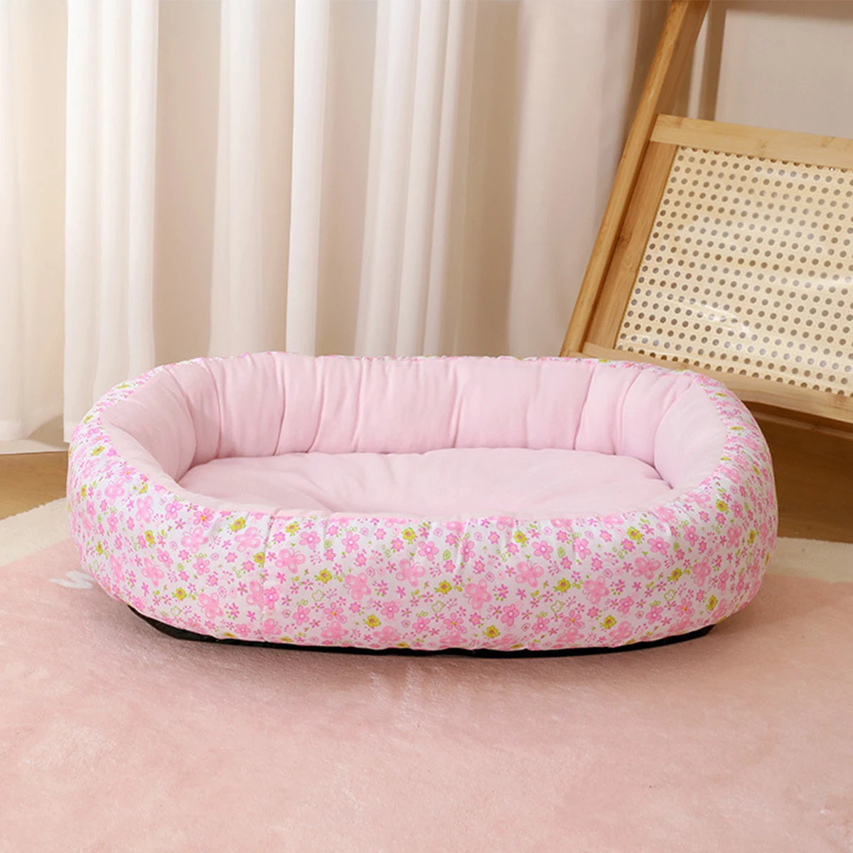 Floral All Season Dog Bed for French Bulldog Chihuahua Soft Cat Bed for Dogs Sleeping Puppy Pad Sofa Dog Bed Four Color Pet Pad