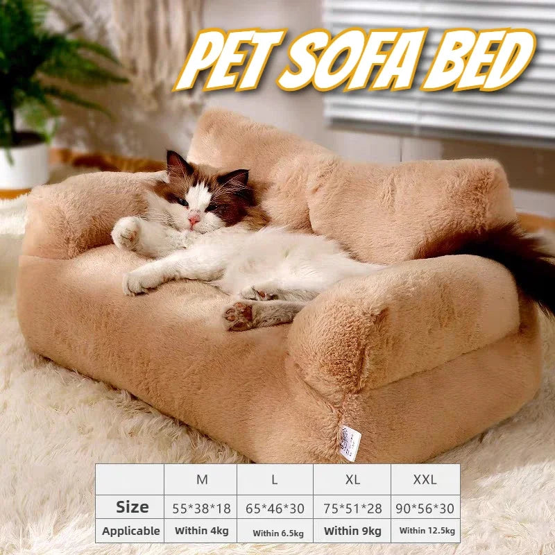 Universal Pet Bed for Winter Warm Cat Litter Sofa Bed Cushion Dog Kennel Large Supplies cat bed 【Send pillows】