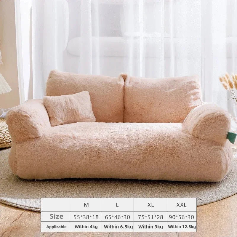 Universal Pet Bed for Winter Warm Cat Litter Sofa Bed Cushion Dog Kennel Large Supplies cat bed 【Send pillows】
