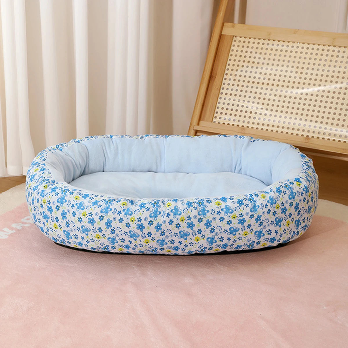 Floral All Season Dog Bed for French Bulldog Chihuahua Soft Cat Bed for Dogs Sleeping Puppy Pad Sofa Dog Bed Four Color Pet Pad