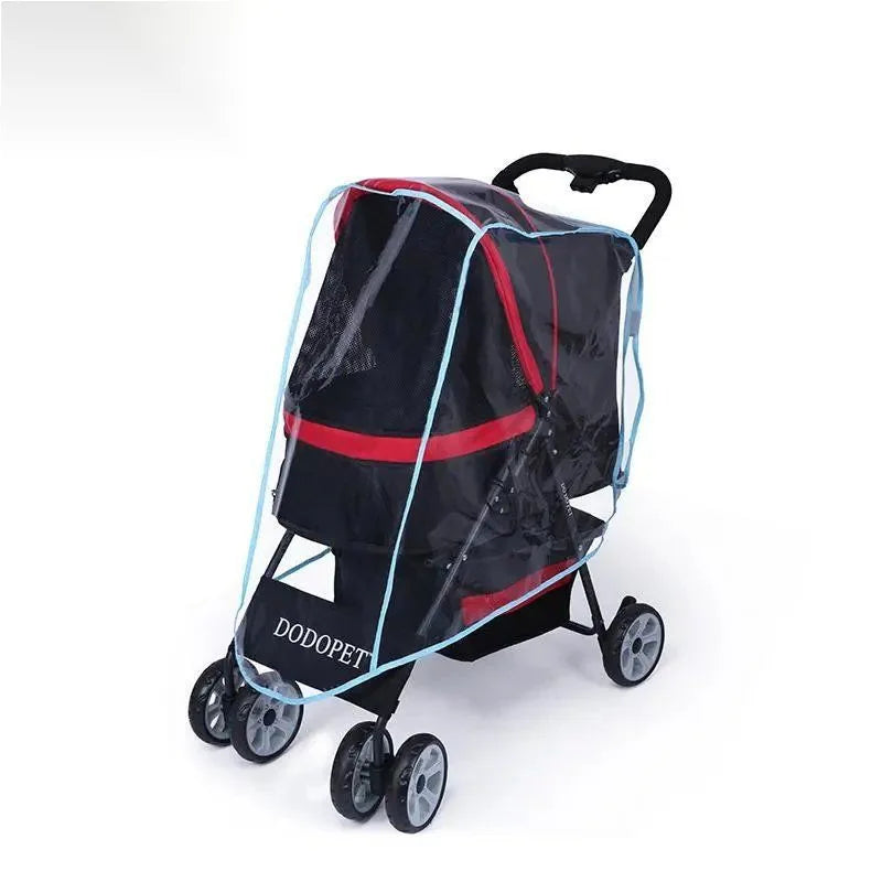 New Pet Strollers Dog Trailer Pet Trolley Small Dog Folding Trolley Raincoat Windshield
