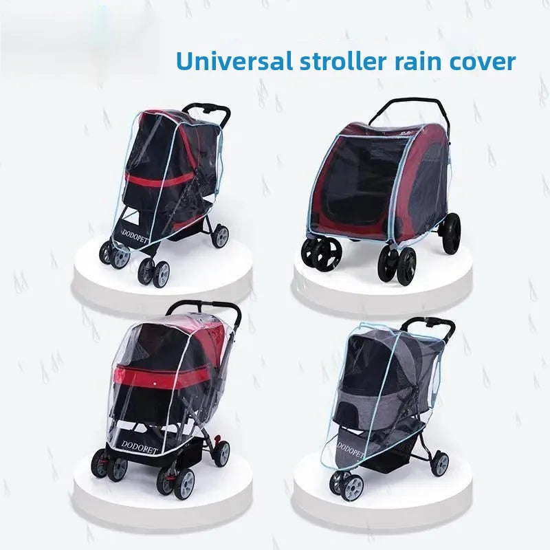 New Pet Strollers Dog Trailer Pet Trolley Small Dog Folding Trolley Raincoat Windshield