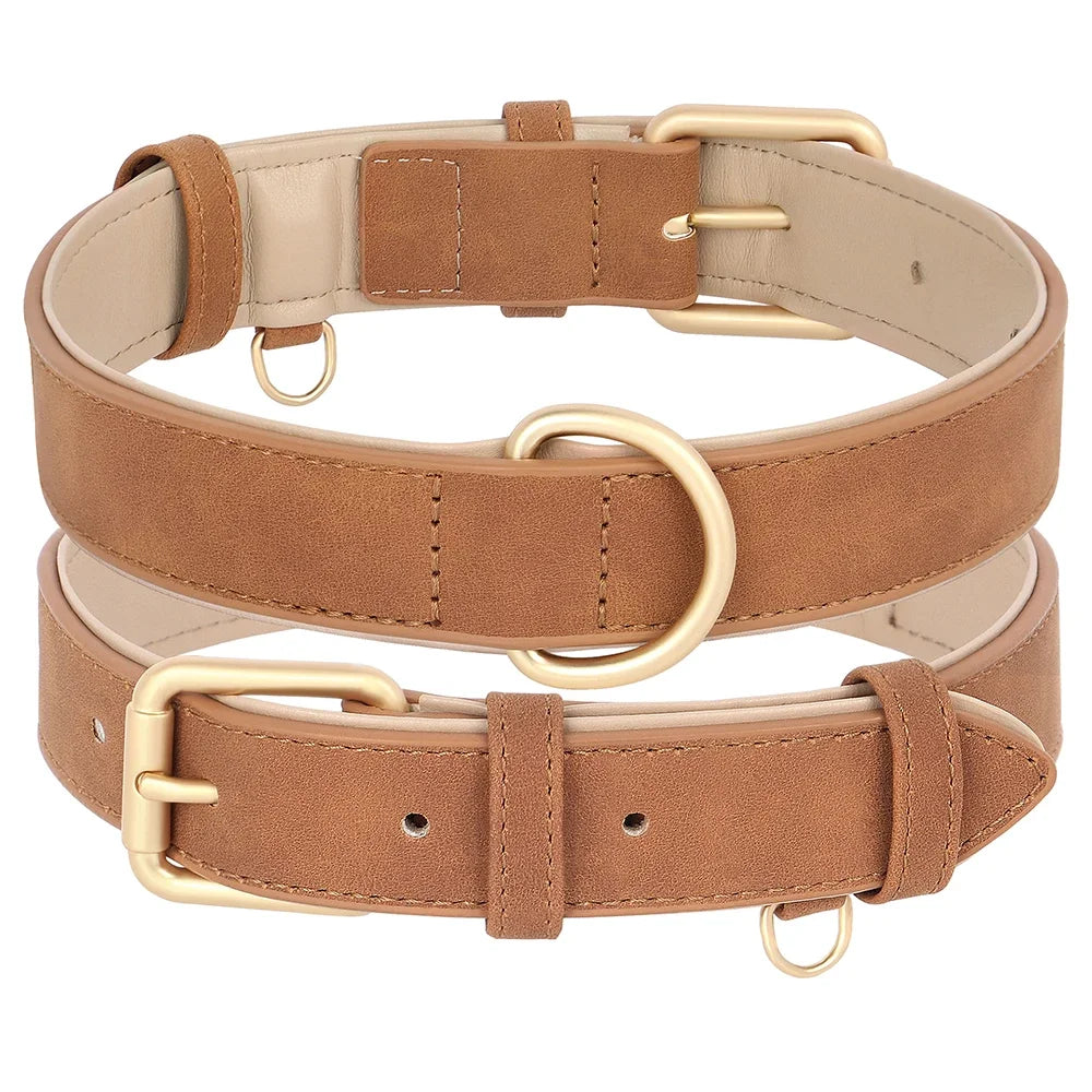 PU Leather Soft Padded Dog Collars