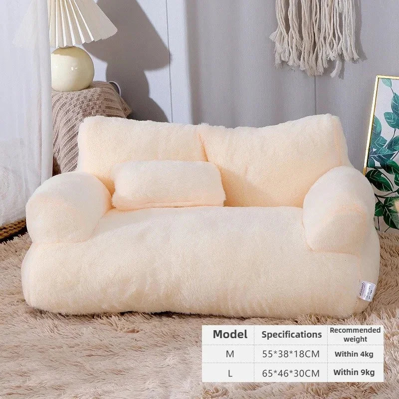 Universal Pet Bed for Winter Warm Cat Litter Sofa Bed Cushion Dog Kennel Large Supplies cat bed 【Send pillows】