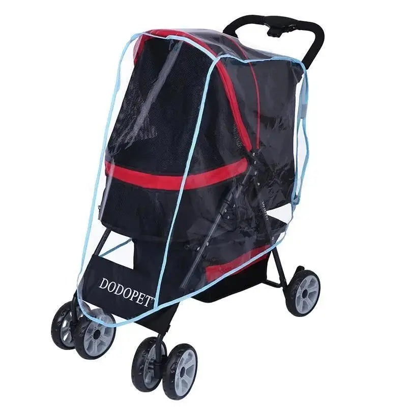 New Pet Strollers Dog Trailer Pet Trolley Small Dog Folding Trolley Raincoat Windshield