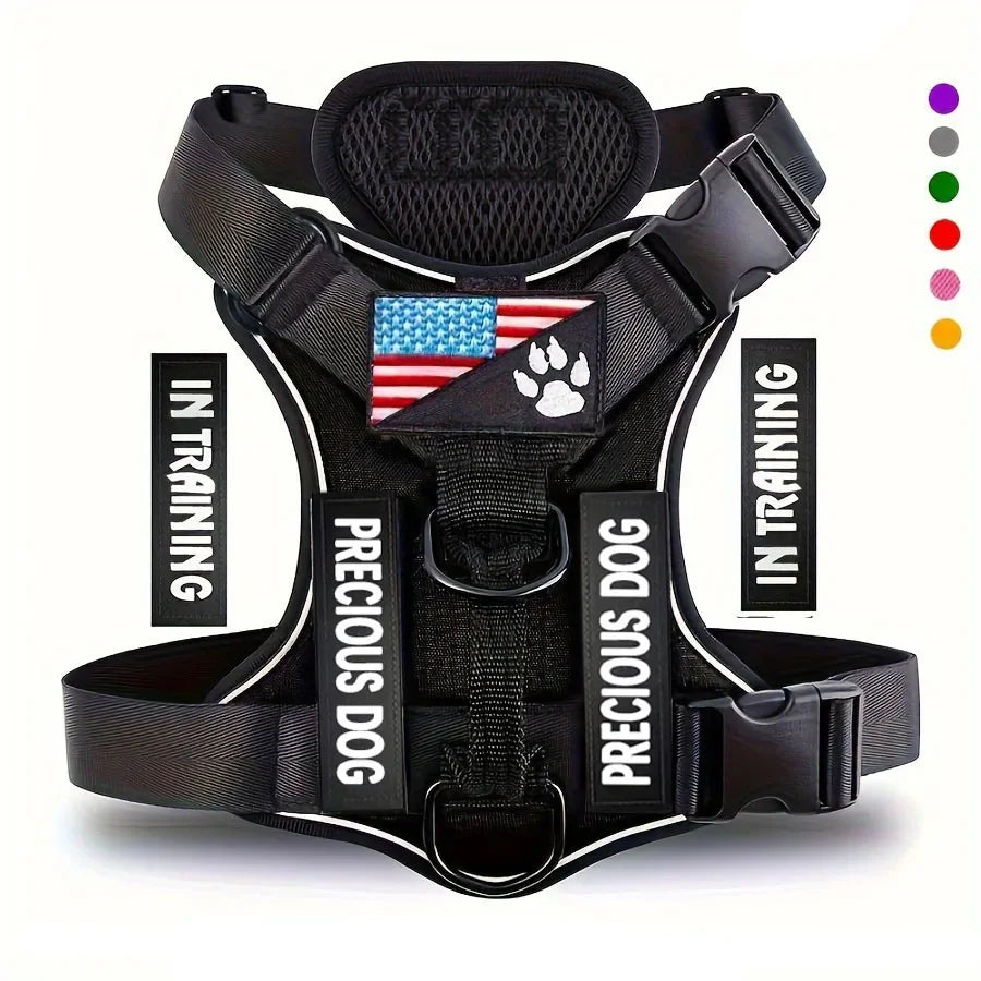 Reflective Dog Vest Harness with 5 Patches