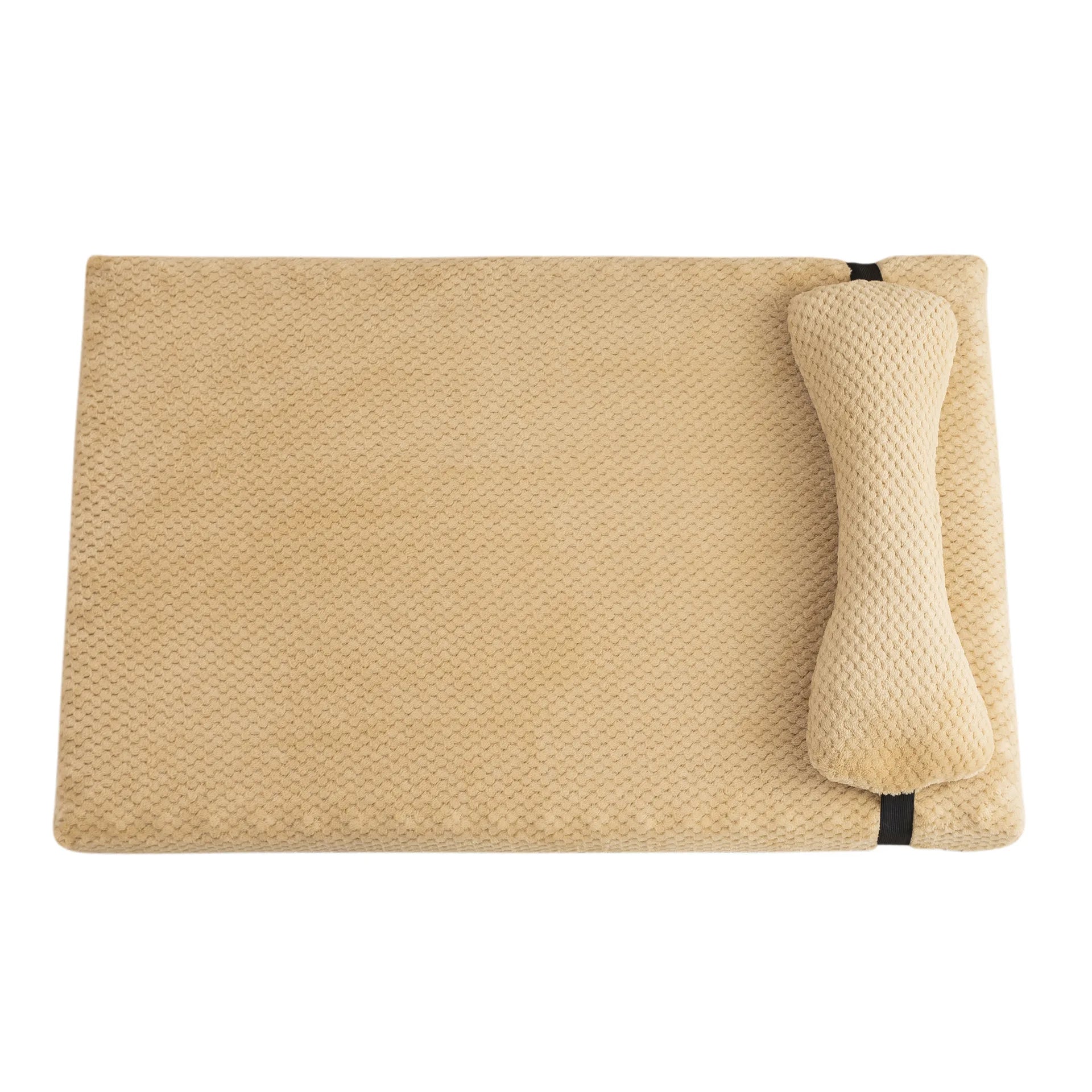Warm Calming Dog Bed with Pillow Fluffy Plush Dog Mat for Dog with Removable Washable Cover for Large Medium Small Dogs and Cats