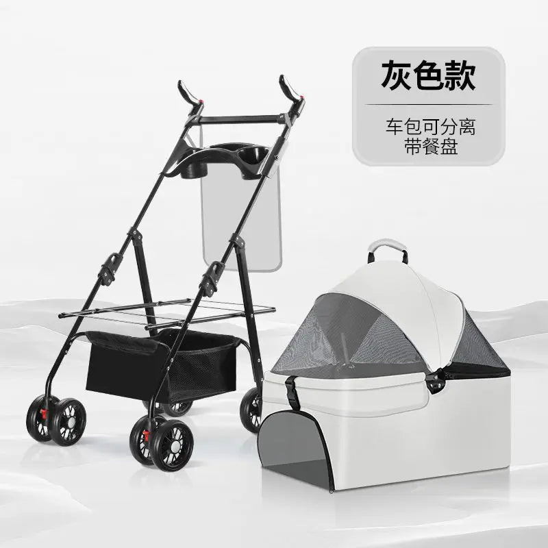Pet Strollers Dog Cat Travel Trolley Bag Is Separated and Goes Out Small Dog Pull Cart Light and Foldable Pet Products