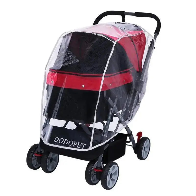 New Pet Strollers Dog Trailer Pet Trolley Small Dog Folding Trolley Raincoat Windshield