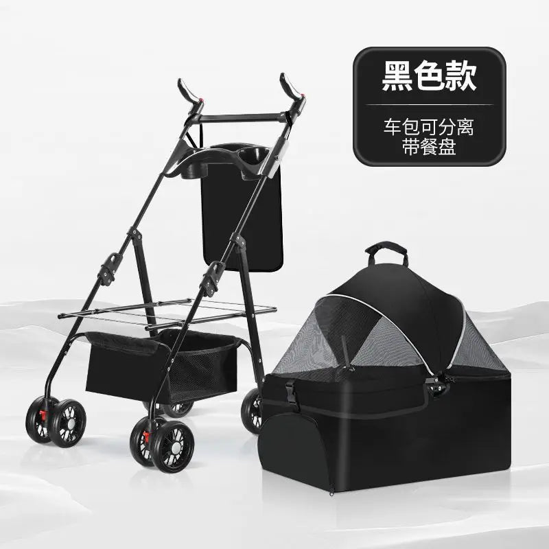 Pet Strollers Dog Cat Travel Trolley Bag Is Separated and Goes Out Small Dog Pull Cart Light and Foldable Pet Products