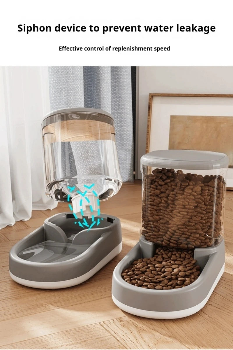Automatic Pet Feeder And Waterer for Dogs And Cats Non-Electric Flowing Water Pet Supplies Cat Dish Dog Bowl